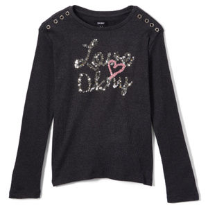 NWT Sequin Heart & Shoulder Grommet Top